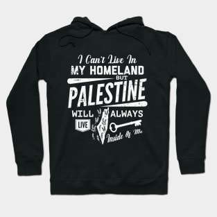 Palestine Will Always Live Inside Of Me Palestinian Right of Return Support - wht Hoodie